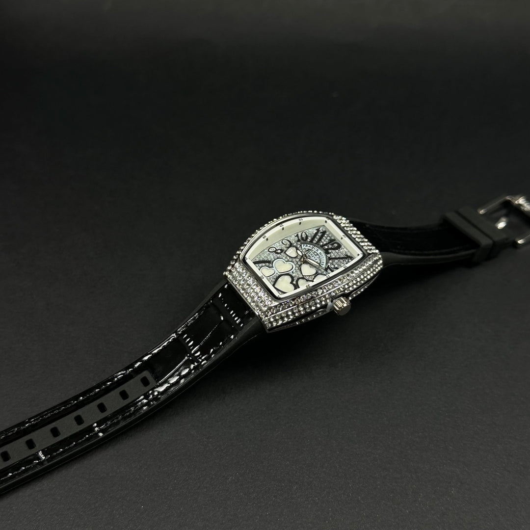 Franck Muller Vanguard Heart For Her – Black &amp; Silver Diamond - Giiz store