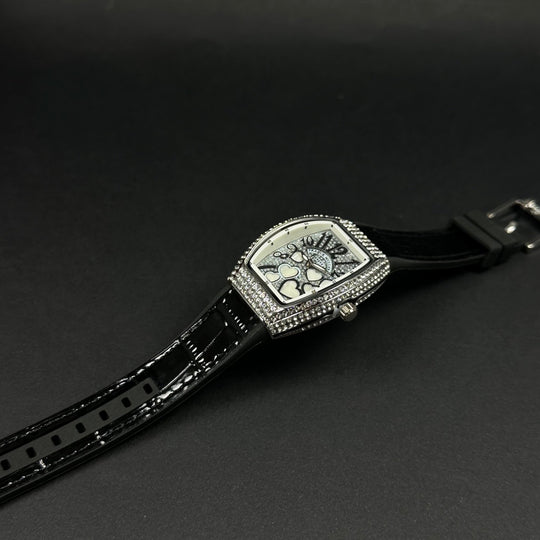 Franck Muller Vanguard Heart For Her – Black &amp; Silver Diamond - Giiz store