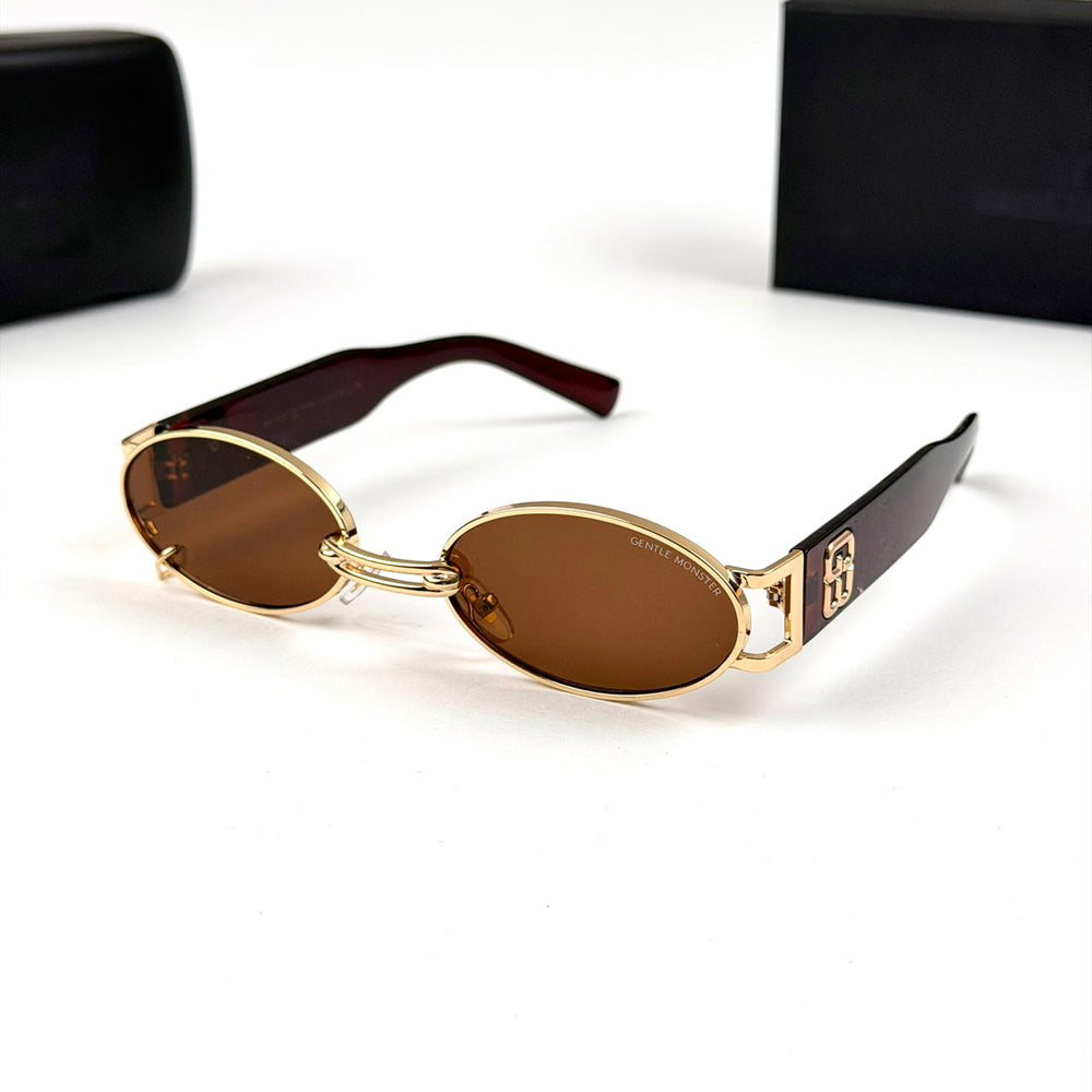 Gentle Monster Linked Bridge Oval - Brown - Giiz store