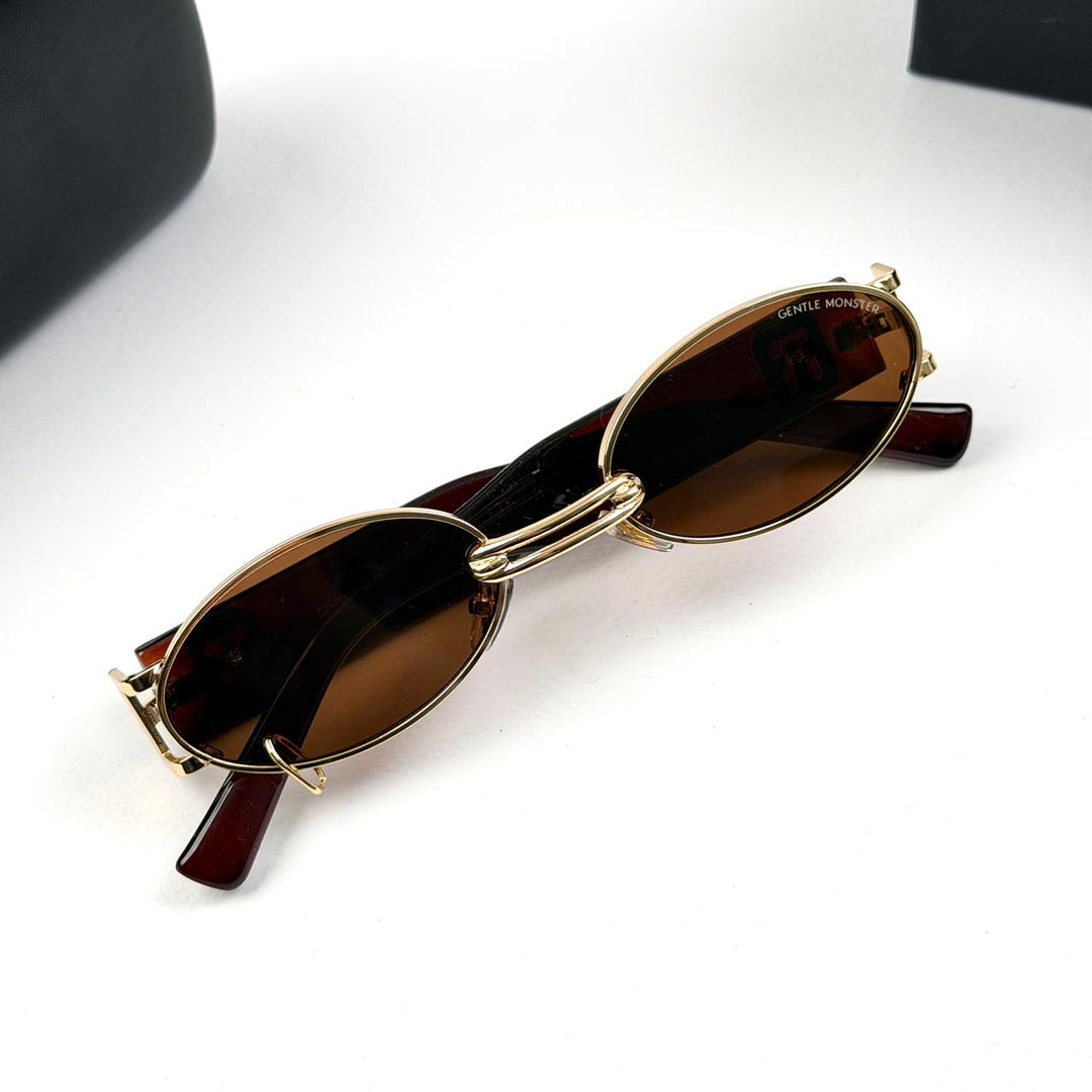 Gentle Monster Linked Bridge Oval - Brown - Giiz store