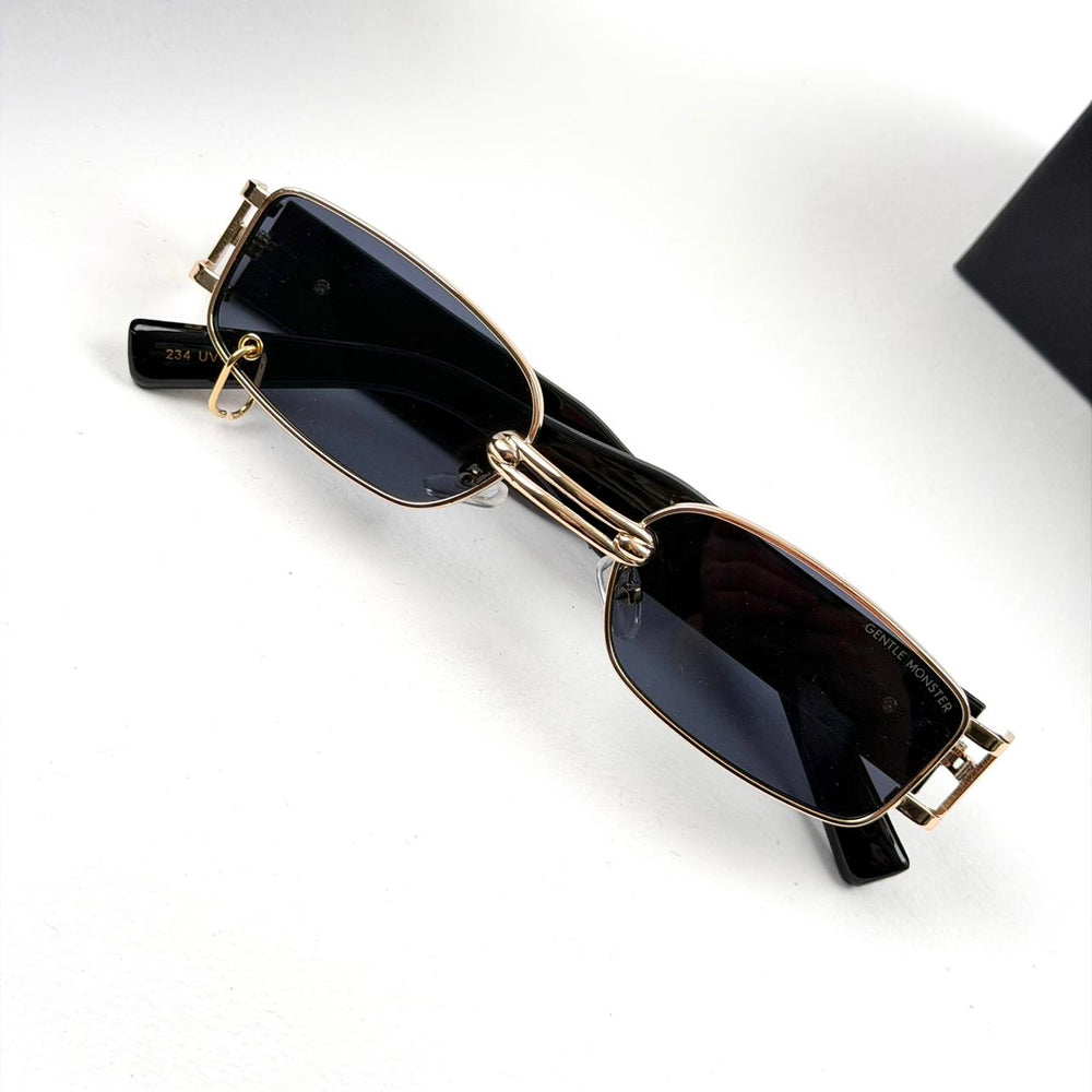 Gentle Monster Linked Bridge Rectangle - Golden Black - Giiz store