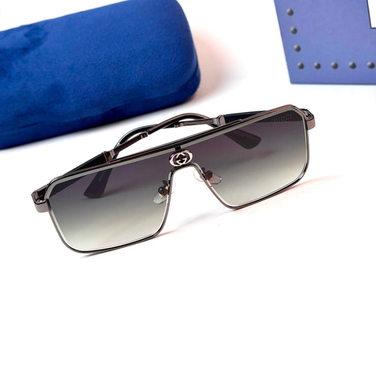 GUCCI Oversized Square Mask – Gunmetal Grey Gradient - Giiz store