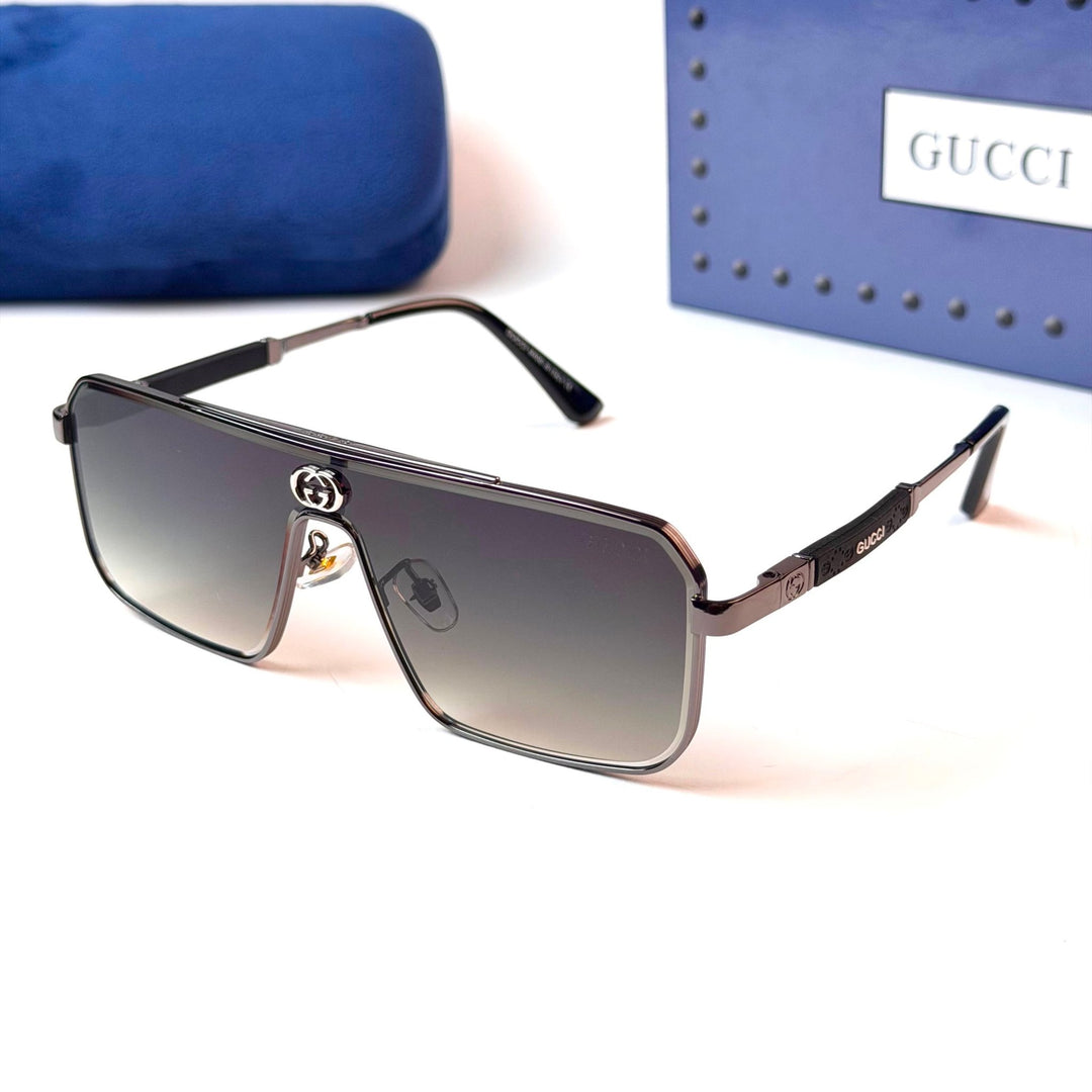 GUCCI Oversized Square Mask – Gunmetal Grey Gradient - Giiz store