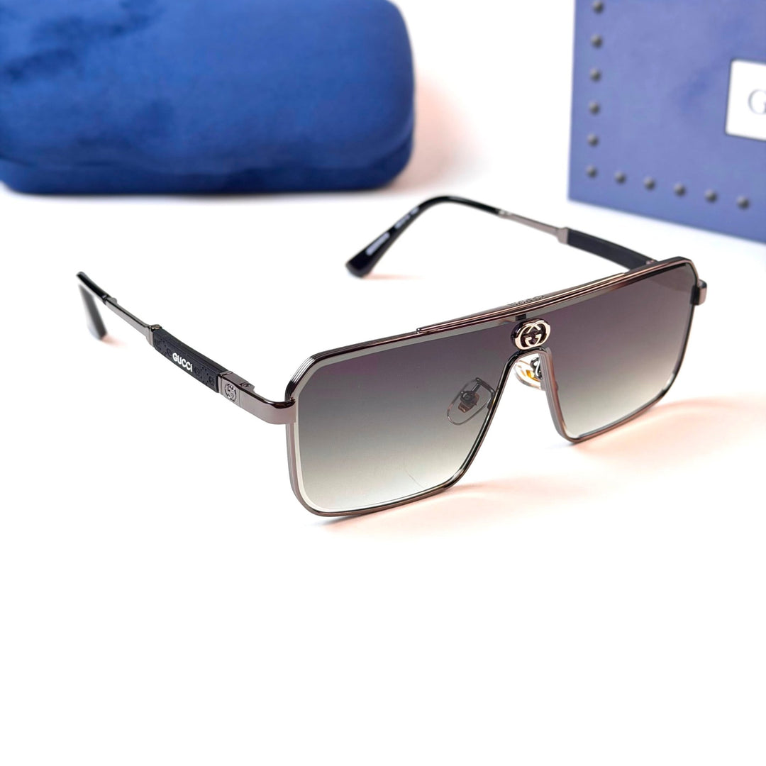 GUCCI Oversized Square Mask – Gunmetal Grey Gradient - Giiz store
