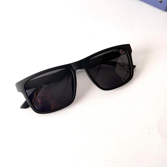 Gucci Rectangle – Matte Black / Smoke Grey Lenses - Giiz store