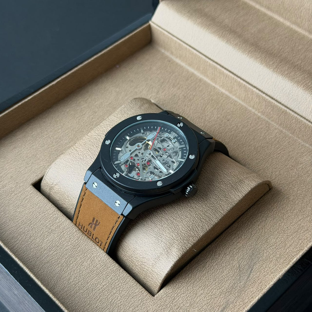 Hublot Classic Fusion Skeleton – Black &amp; Tan Edition - Giiz store