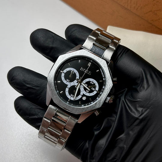 Hugo Boss Titan Edge Chronograph - Silver Black - Giiz store