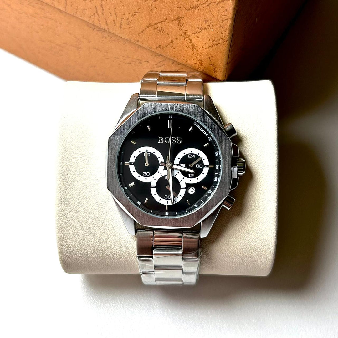 Hugo Boss Titan Edge Chronograph - Silver Black - Giiz store