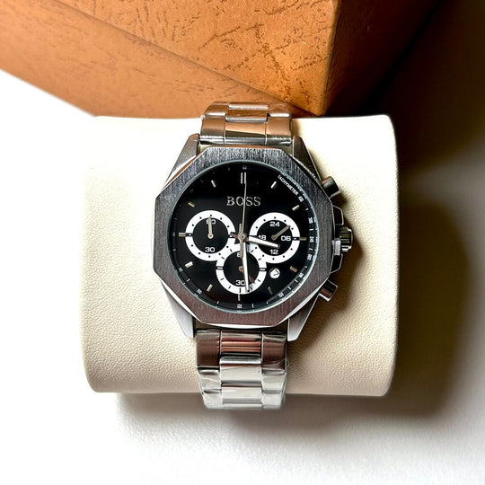 Hugo Boss Titan Edge Chronograph - Silver Black - Giiz store