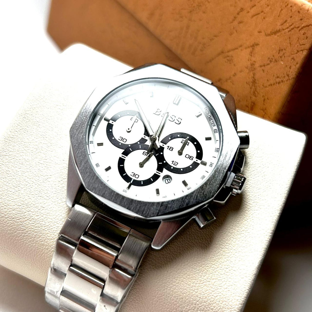 Hugo Boss Titan Edge Chronograph - Silver White - Giiz store