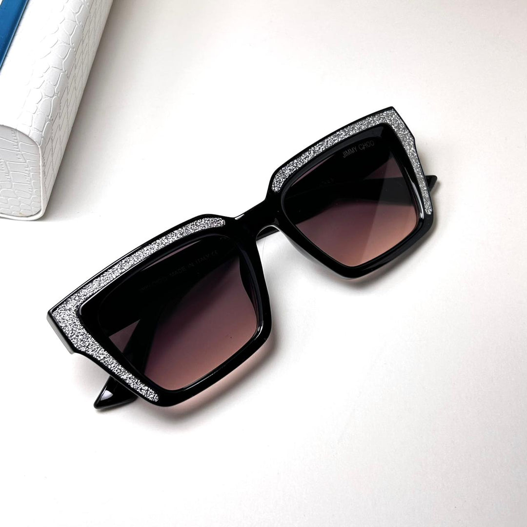 Jimmy Choo Rectangular Megs 807T4 - Black Brown - Giiz store