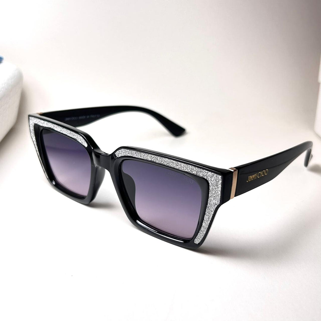 Jimmy Choo Rectangular Megs 807T4 - Black Purple - Giiz store