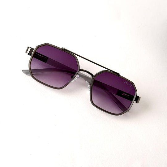 Lacoste Geometric Aviator – Gunmetal Purple - Giiz store