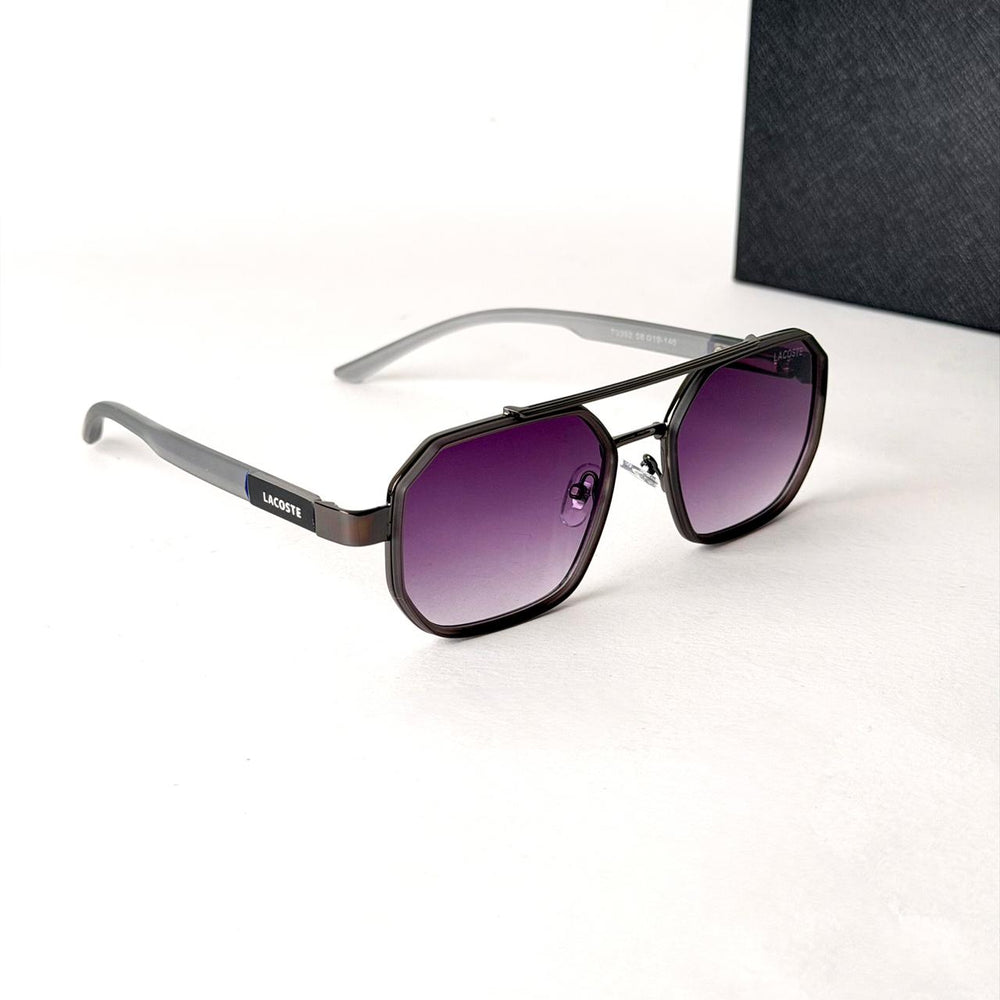 Lacoste Geometric Aviator – Gunmetal Purple - Giiz store