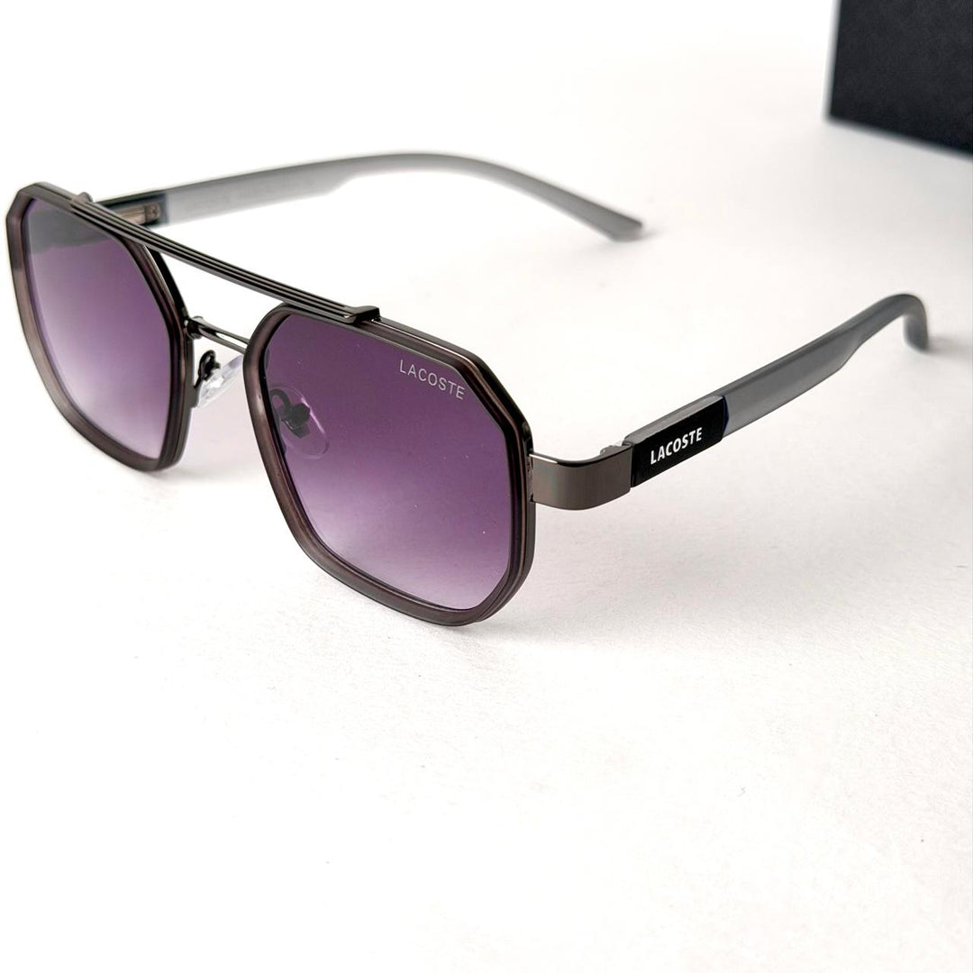 Lacoste Geometric Aviator – Gunmetal Purple - Giiz store