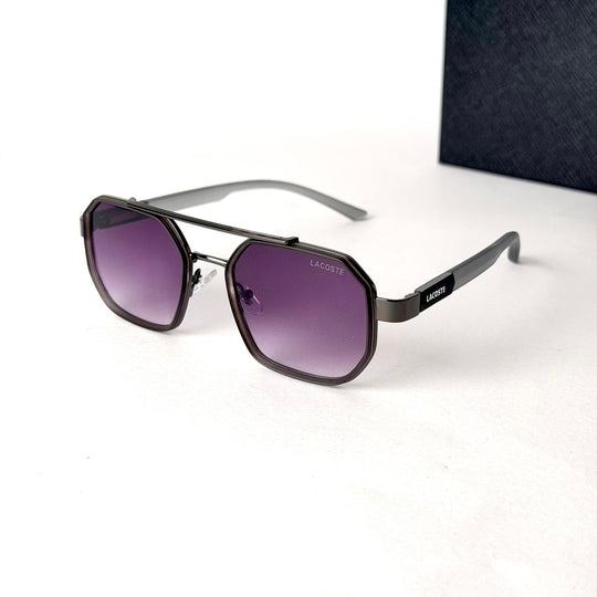 Lacoste Geometric Aviator – Gunmetal Purple - Giiz store