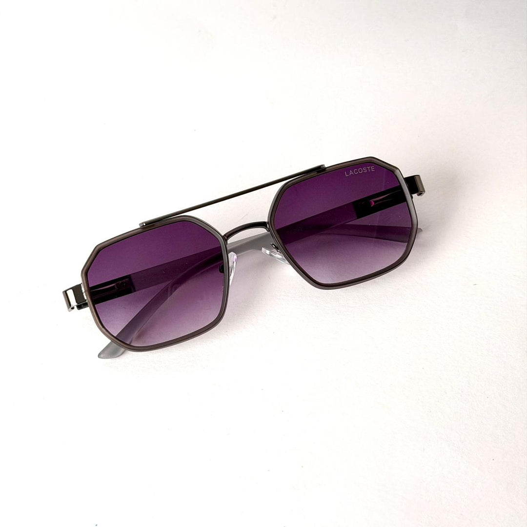 Lacoste Geometric Aviator – Gunmetal Purple - Giiz store