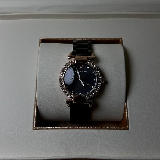 Louis Vuitton Blossom Glam – Midnight Black Crystal Dial - Giiz store