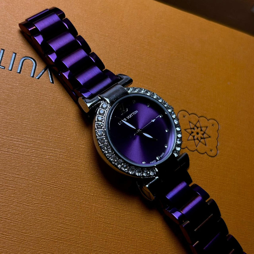 Louis Vuitton Blossom Glam – Purple Crystal Dial - Giiz store