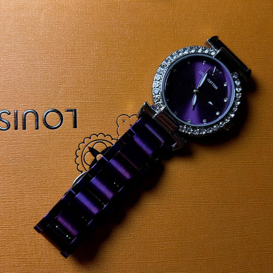 Louis Vuitton Blossom Glam – Purple Crystal Dial - Giiz store