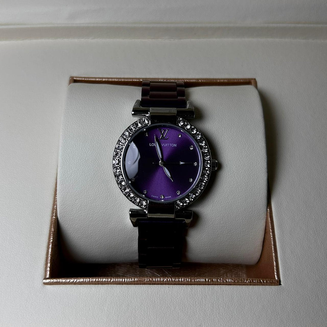 Louis Vuitton Blossom Glam – Purple Crystal Dial - Giiz store