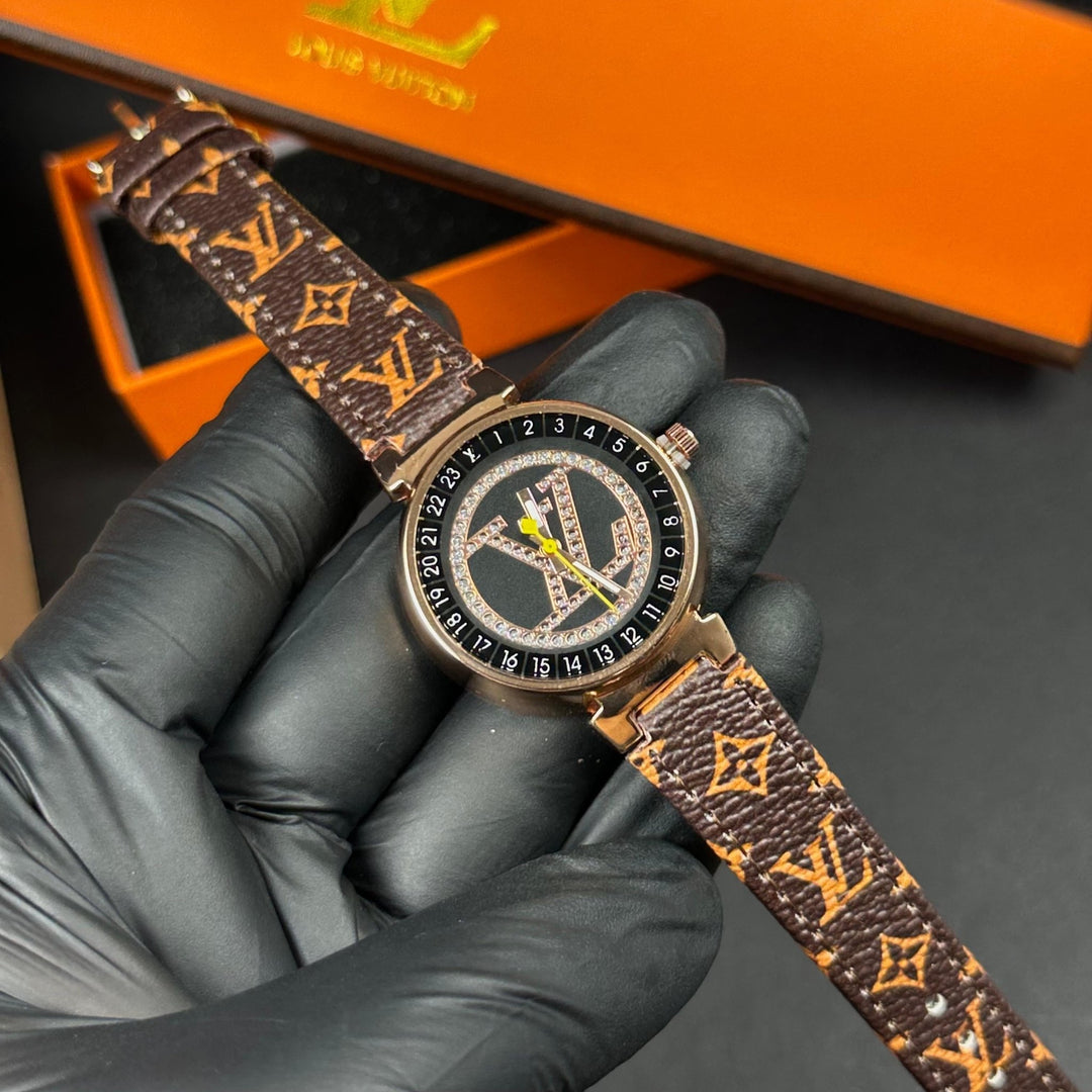 Louis Vuitton LV Crystal Round – Rose Gold Monogram Brown - Giiz store