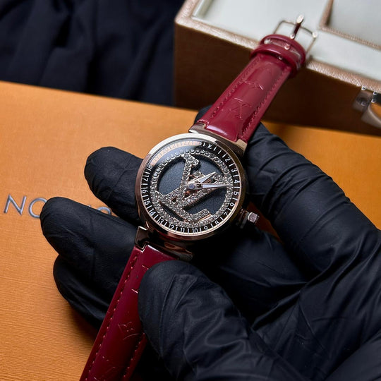 Louis Vuitton Stellar Orbit – Burgundy Gloss Rotating Dial - Giiz store