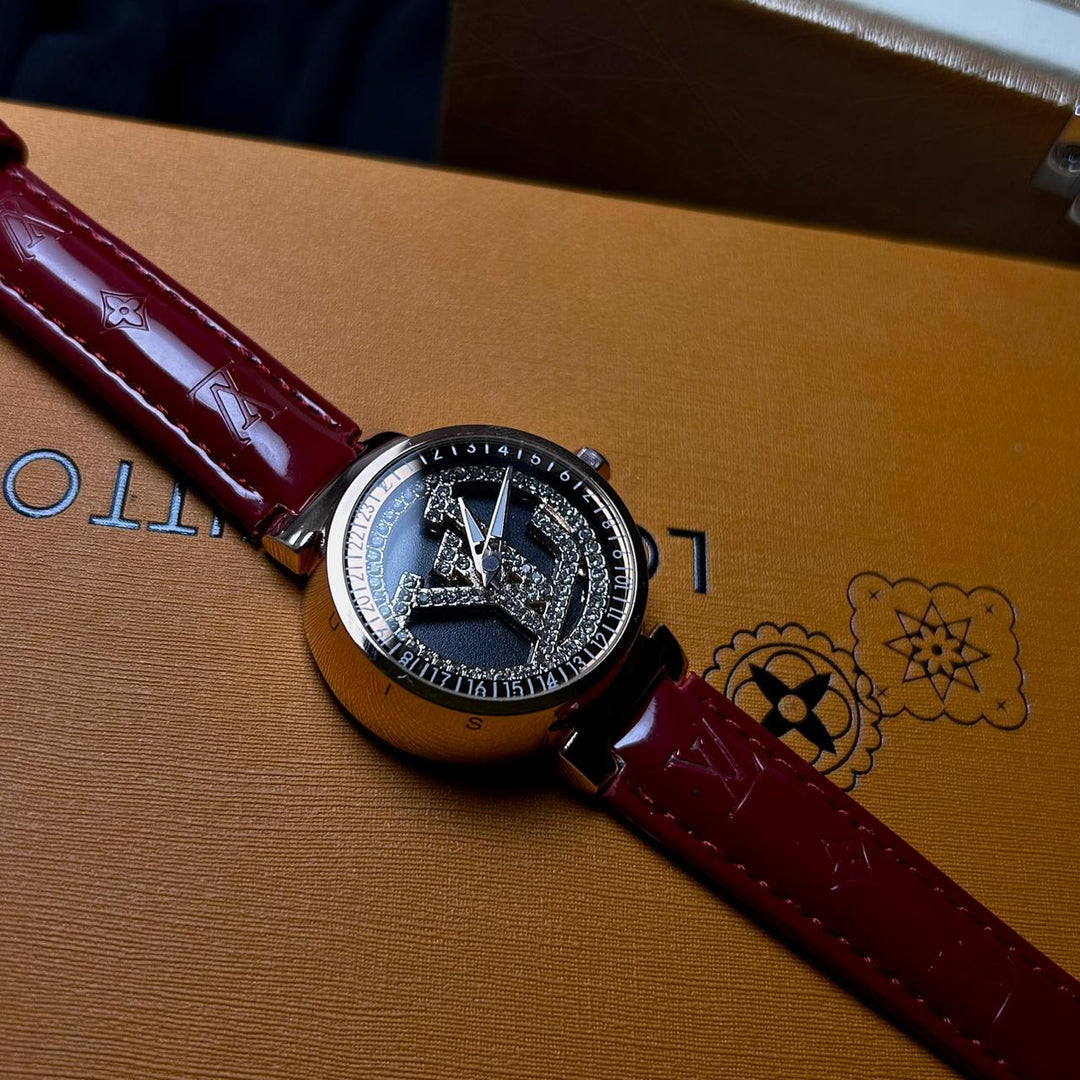 Louis Vuitton Stellar Orbit – Burgundy Gloss Rotating Dial - Giiz store