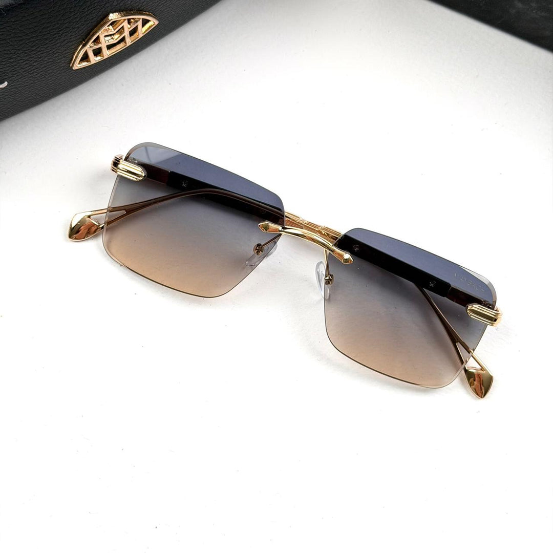 Rectangle Gradient Rimless Maybach Rectangular Executive Rimless - Peach Gradient - Giiz store