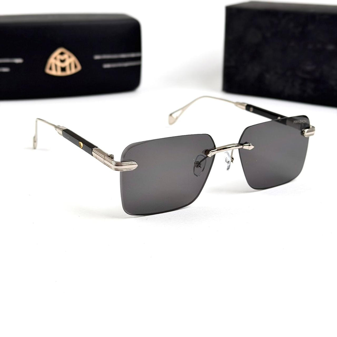 Maybach Rectangular Executive Rimless - Silver Black - Giiz store