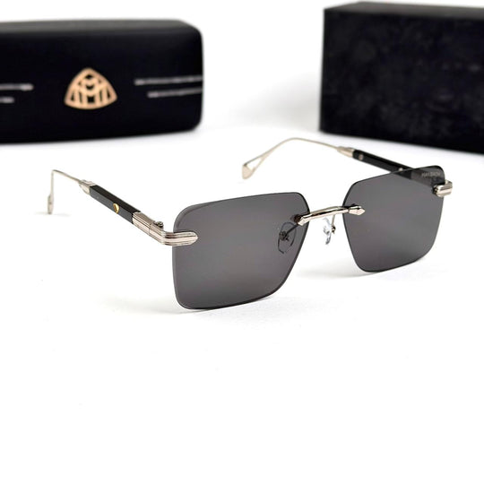 Maybach Rectangular Executive Rimless - Silver Black - Giiz store