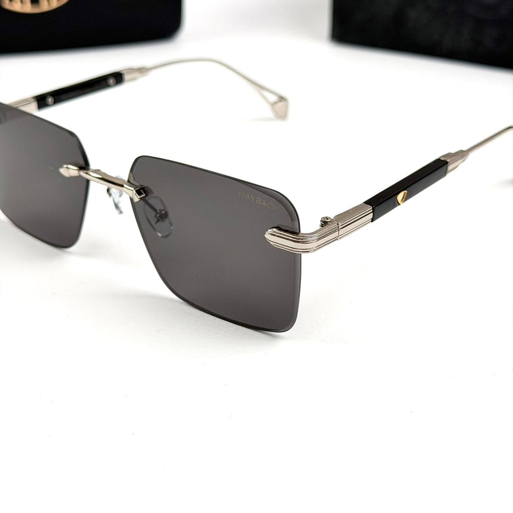 Maybach Rectangular Executive Rimless - Silver Black - Giiz store