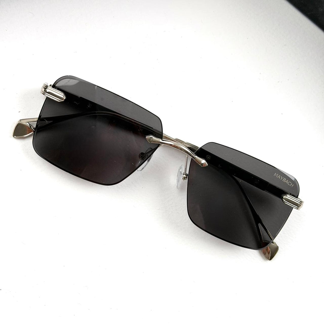 Maybach Rectangular Executive Rimless - Silver Black - Giiz store