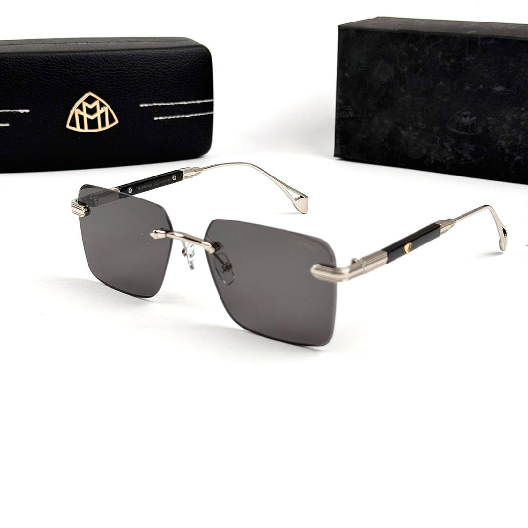 Maybach Rectangular Executive Rimless - Silver Black - Giiz store