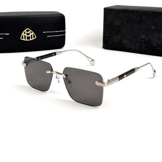 Maybach Rectangular Executive Rimless - Silver Black - Giiz store