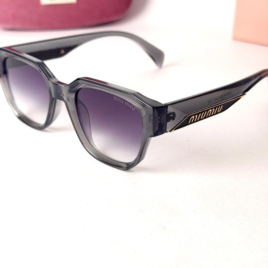 MIU MIU Crystal Square – Smoke Grey Silver Gradient - Giiz store