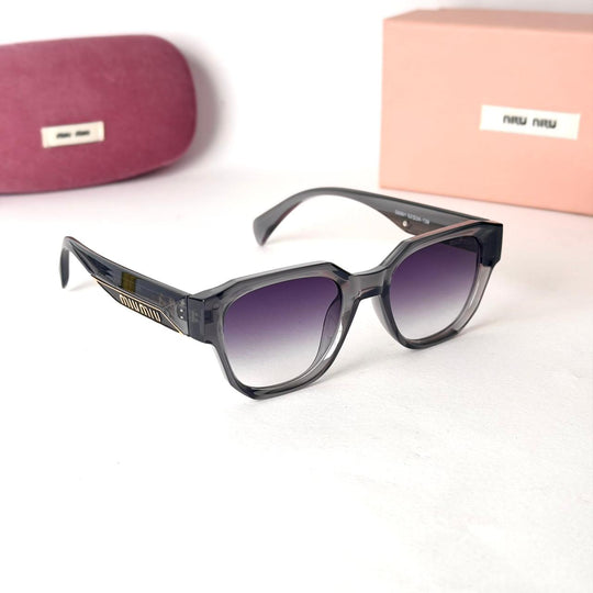 MIU MIU Crystal Square – Smoke Grey Silver Gradient - Giiz store