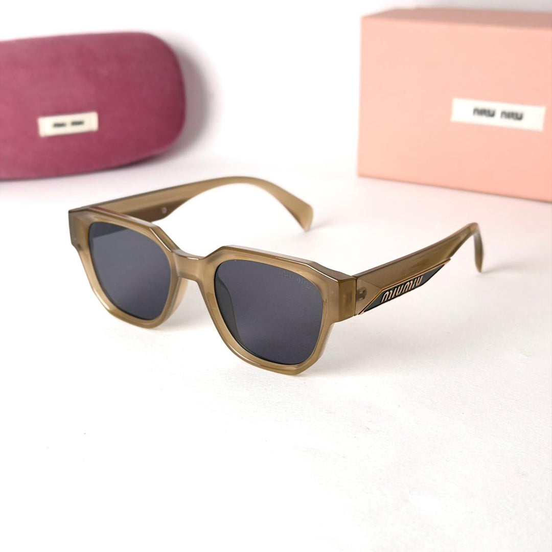 MIU MIU Crystal Square – Transparent Olive Green Grey - Giiz store