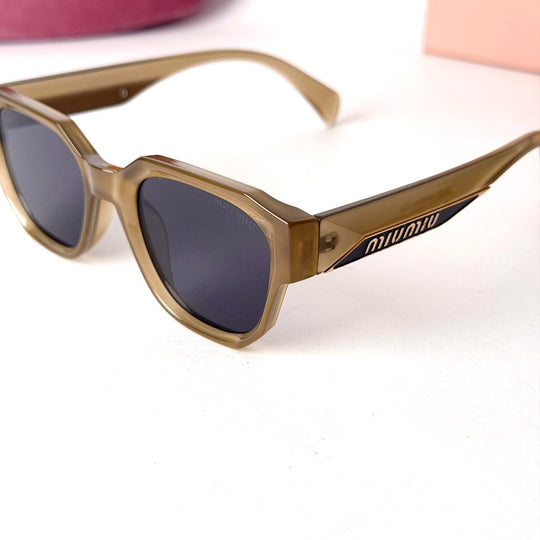 MIU MIU Crystal Square – Transparent Olive Green Grey - Giiz store