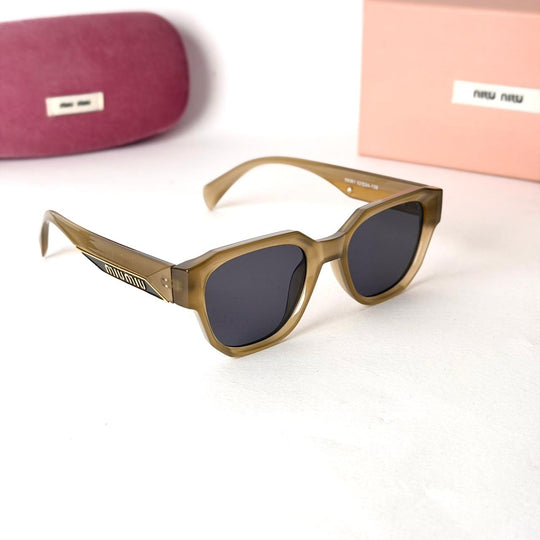 MIU MIU Crystal Square – Transparent Olive Green Grey - Giiz store