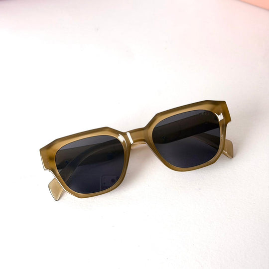 MIU MIU Crystal Square – Transparent Olive Green Grey - Giiz store