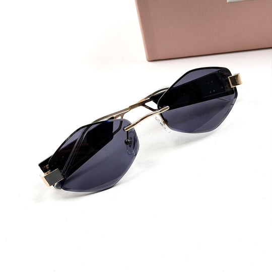 Miu Miu Edge Slim Rimless - Golden Black - Giiz store
