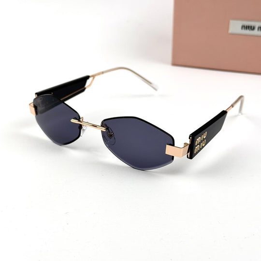 Miu Miu Edge Slim Rimless - Golden Black - Giiz store