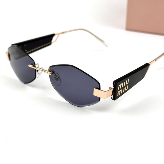 Miu Miu Edge Slim Rimless - Golden Black - Giiz store