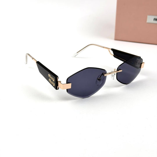 Miu Miu Edge Slim Rimless - Golden Black - Giiz store