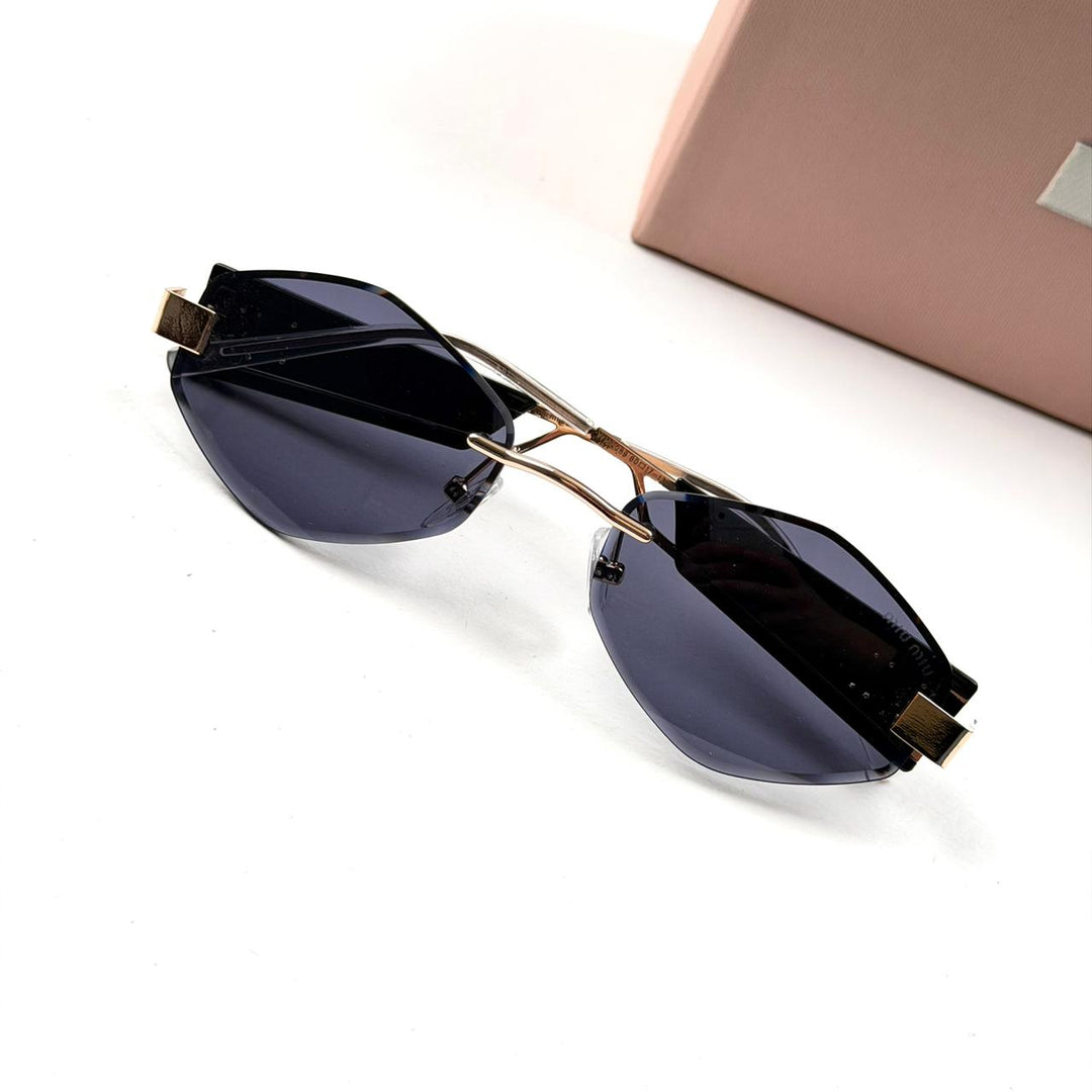 Miu Miu Edge Slim Rimless - Golden Black - Giiz store