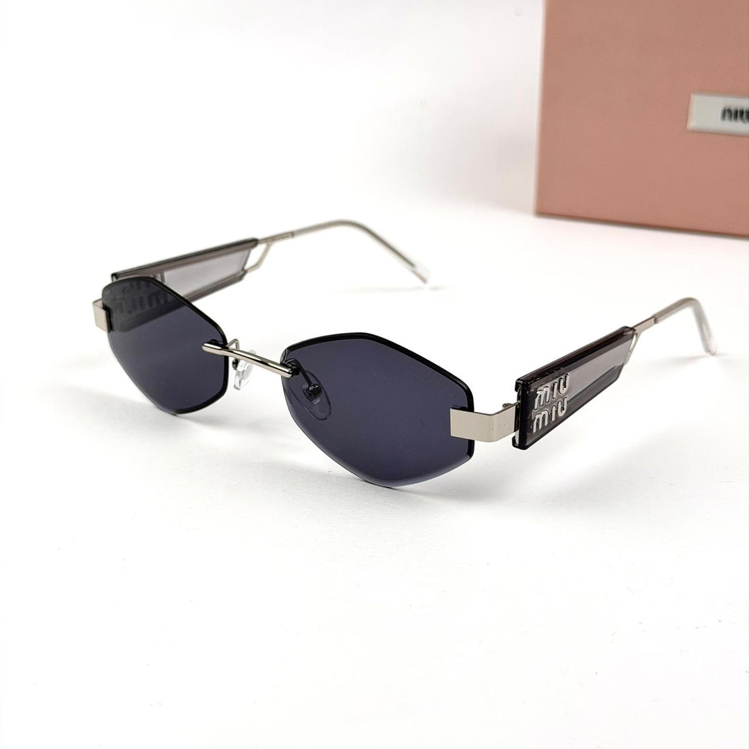 Miu Miu Edge Slim Rimless - Silver Black - Giiz store