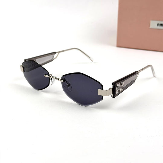 Miu Miu Edge Slim Rimless - Silver Black - Giiz store