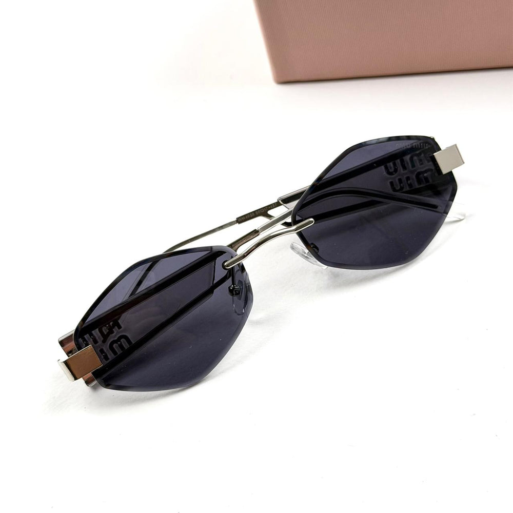 Miu Miu Edge Slim Rimless - Silver Black - Giiz store