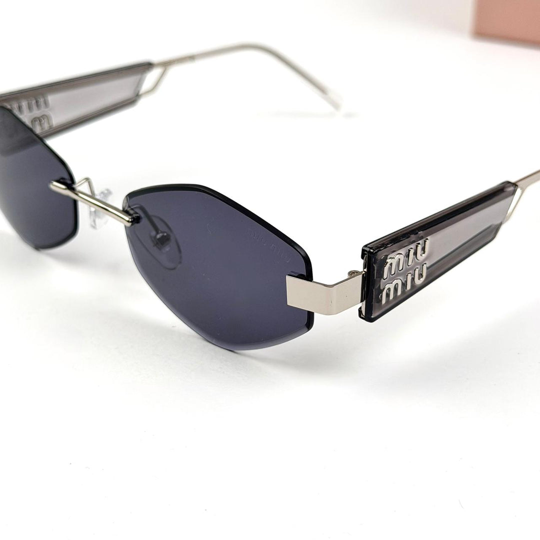 Miu Miu Edge Slim Rimless - Silver Black - Giiz store